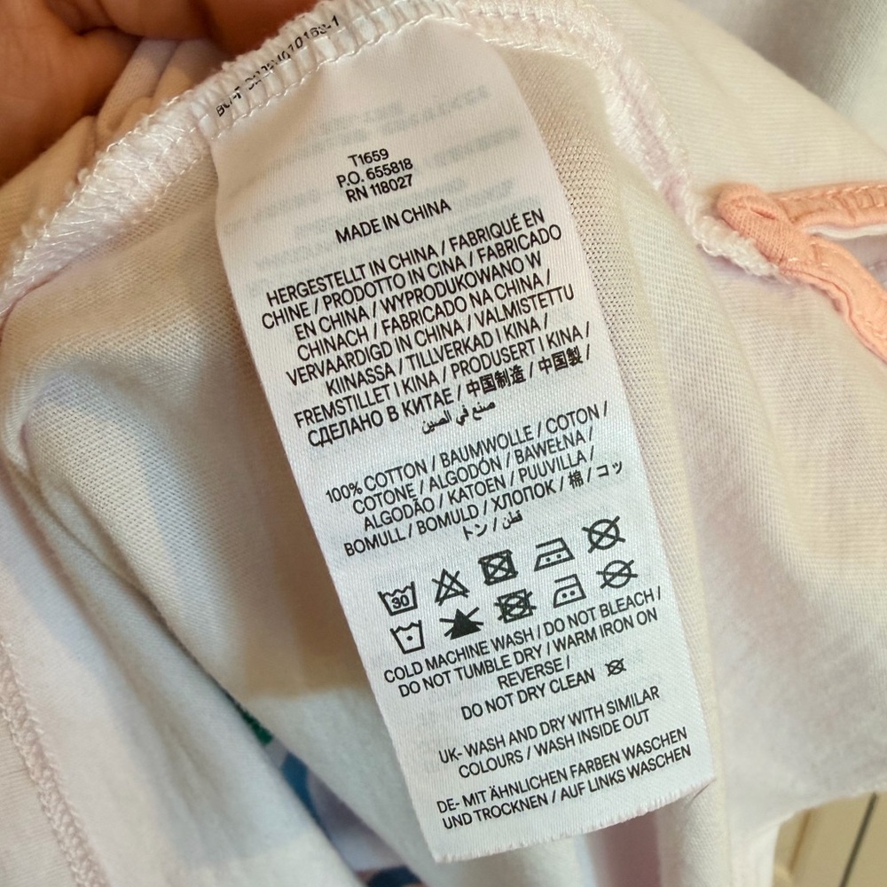 Boden White Tee with Pale Pink Logo - Picture 5 of 9